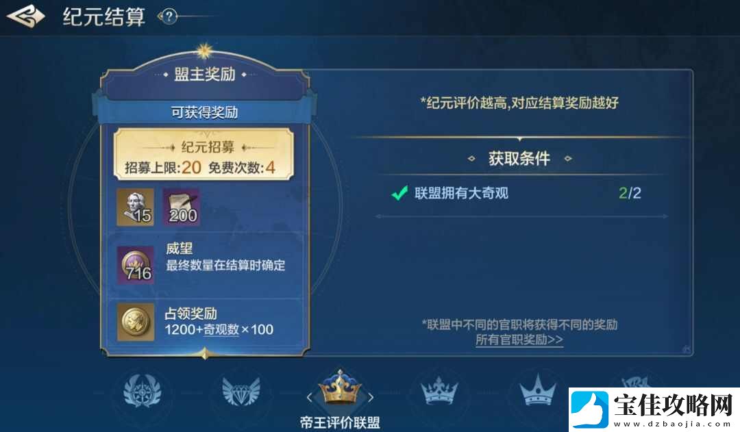世界启元纪元结算奖励怎么分配比较好