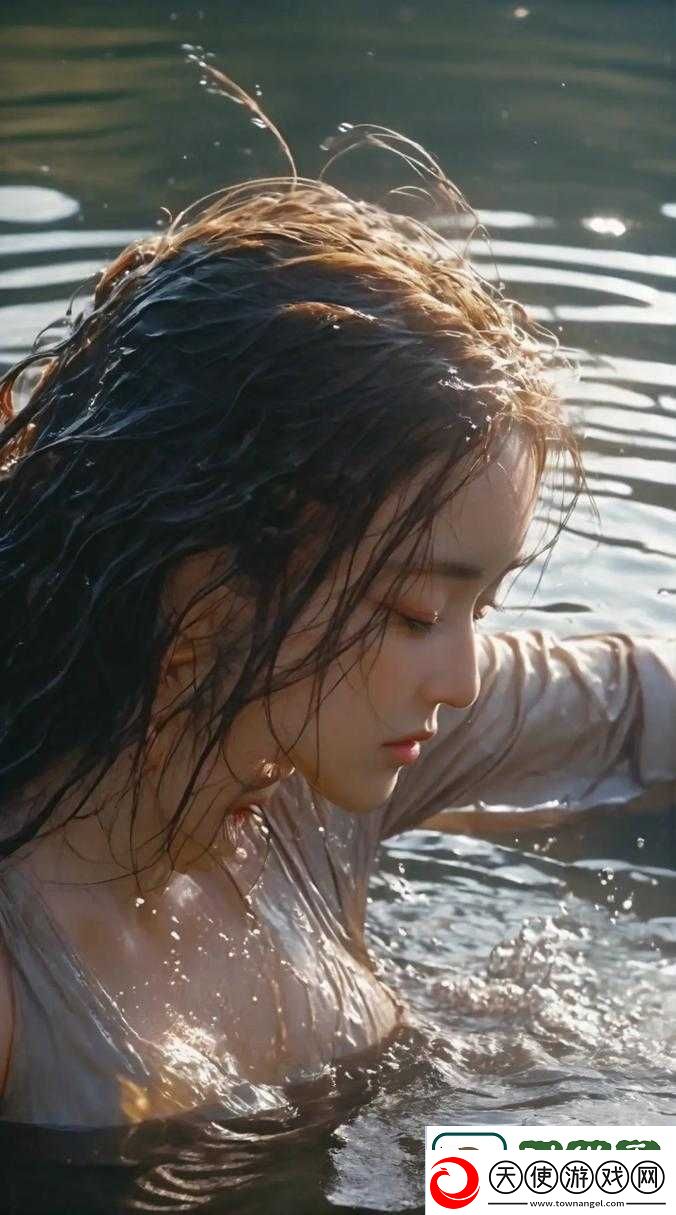 美丽少女灵动喷水场景令人陶醉不已